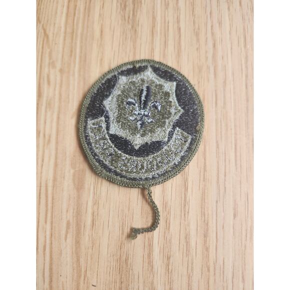 U.S. Army 256th Infantry Brigade Patch "Toujours Pret" Subdued OD Green Black - Picture 2 of 3